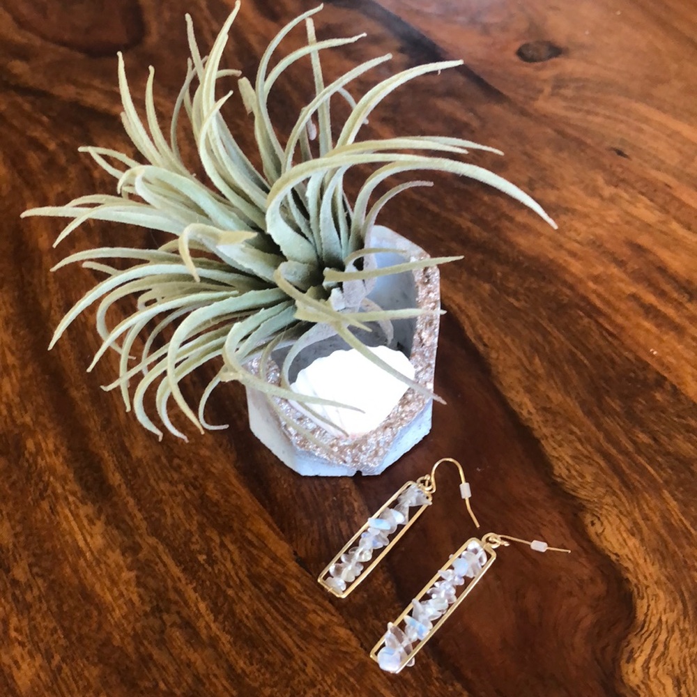 3/$20-Beautiful Gold plated w/stone filled drop earrings